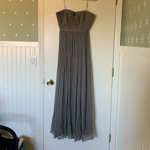 Grey JCrew silk chiffon Nadia gown size 10